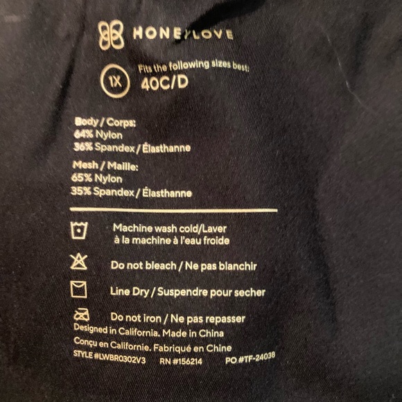 Honeylove Crossover Bra, 40 C/D, 1x, worn 2x, black - Picture 5 of 5